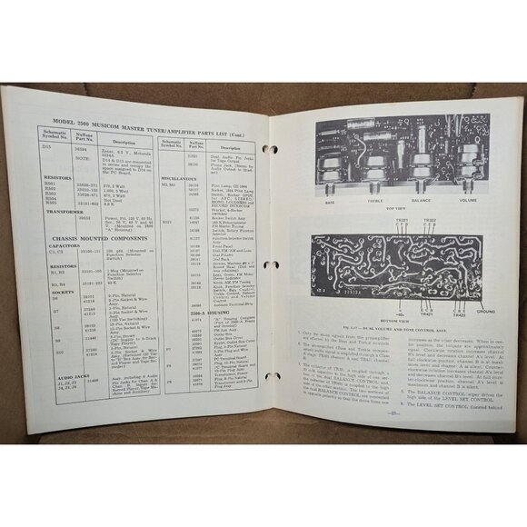 NUTONE SERVICE MANUAL FOR MUSICOM MASTER RECEIVER MODELS 2500, 2501, 2502, 2600 - Picture 4 of 9